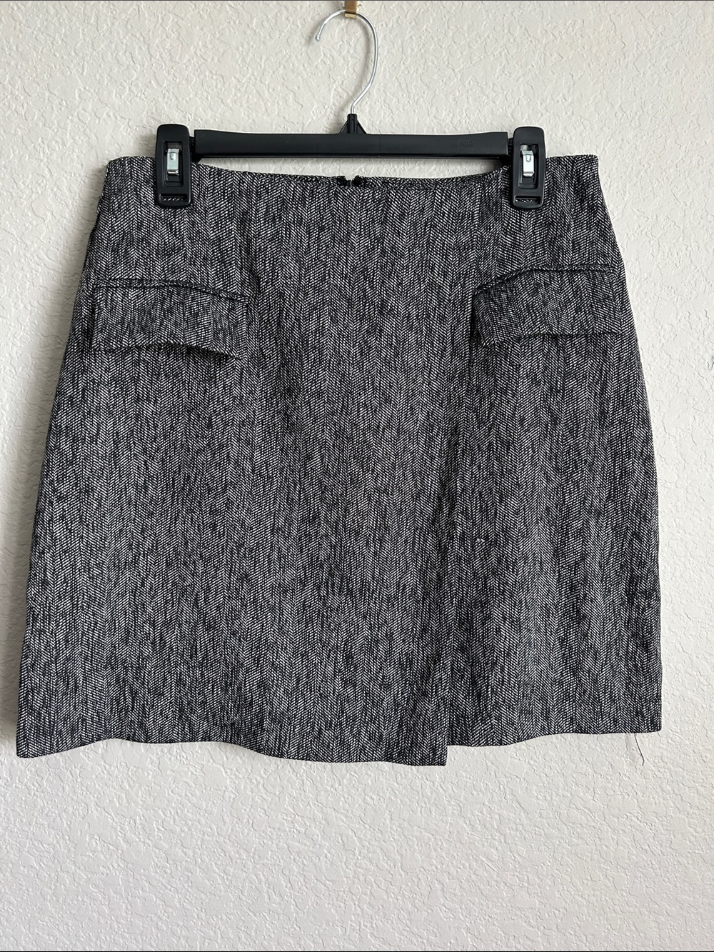 Vince Camuto Gray Tweed Mini Skirt with Front Flap Pockets